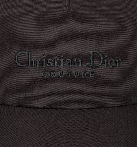 Casquette Christian Dior Couture Toile de coton noir .